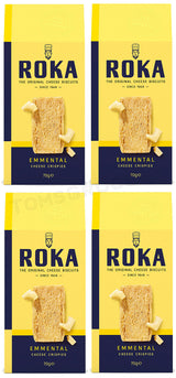 4 ROKA EMMENTAL Cheese Crispies Biscuits Crackers Snacks 70g 2.47oz