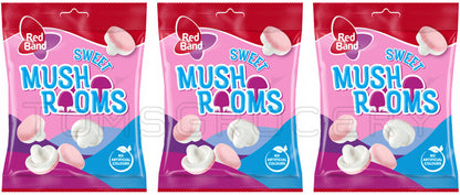 3 RED BAND SWEET MUSHROOMS Gummi Candy Snacks Sweets Gummies 100g 3.5oz
