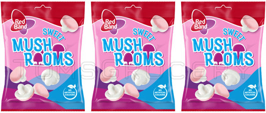 3 RED BAND SWEET MUSHROOMS Gummi Candy Snacks Sweets Gummies 100g 3.5oz