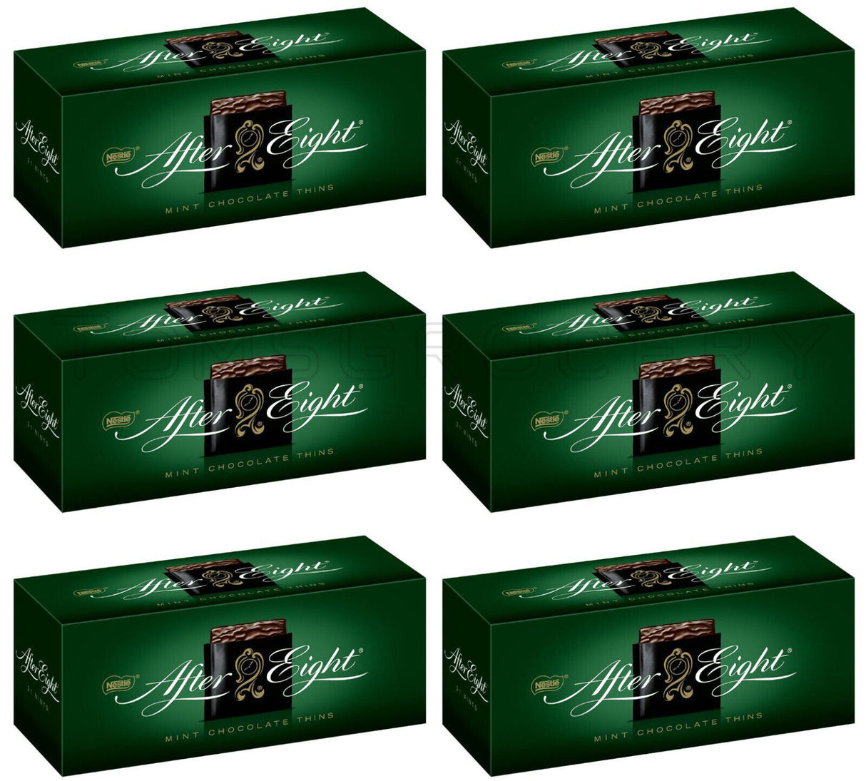 6 NESTLE AFTER EIGHT Mint Chocolate Thins Sweets 200g 7.05oz