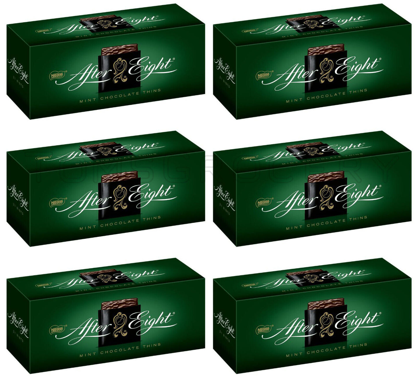 6 NESTLE AFTER EIGHT Mint Chocolate Thins Sweets 200g 7.05oz