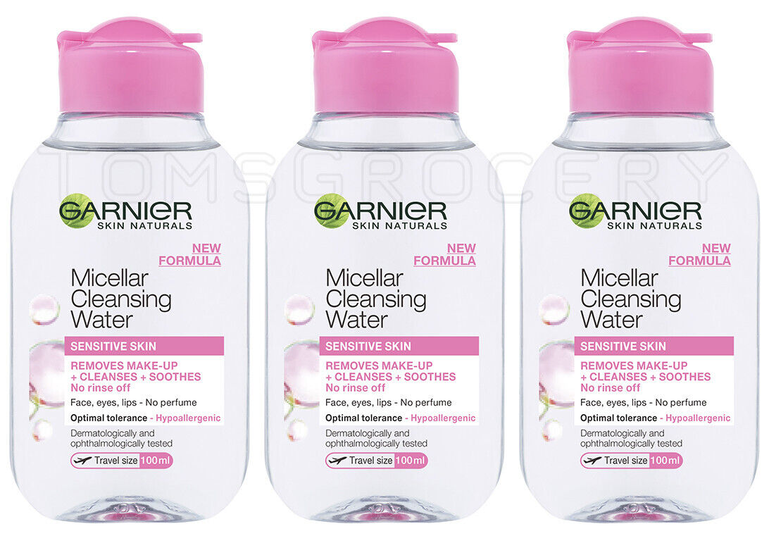 3 GARNIER Micellar Cleansing Water Make-Up Remover for Sensitive Skin 100ml