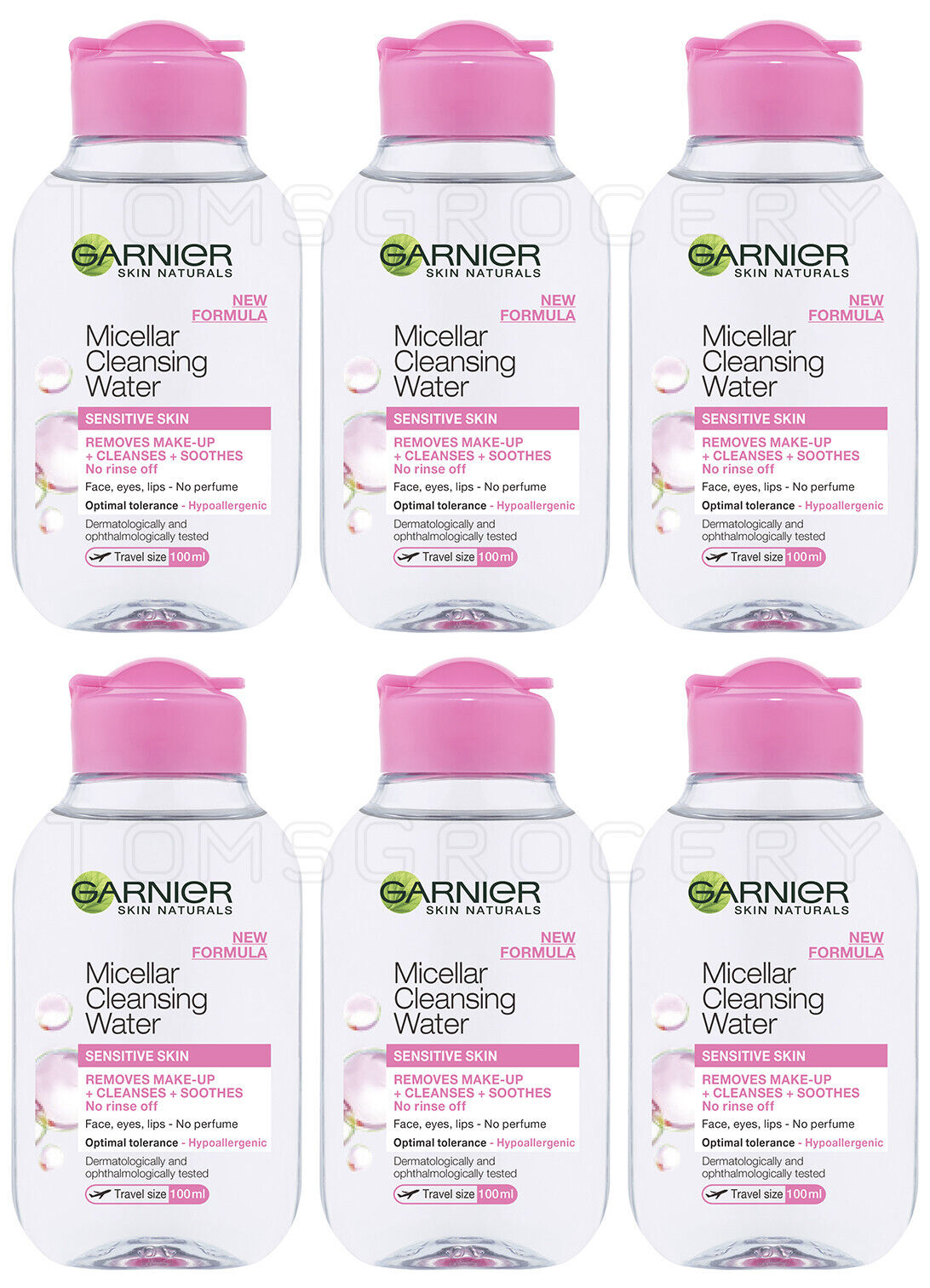 6 GARNIER Micellar Cleansing Water Make-Up Remover for Sensitive Skin 100ml