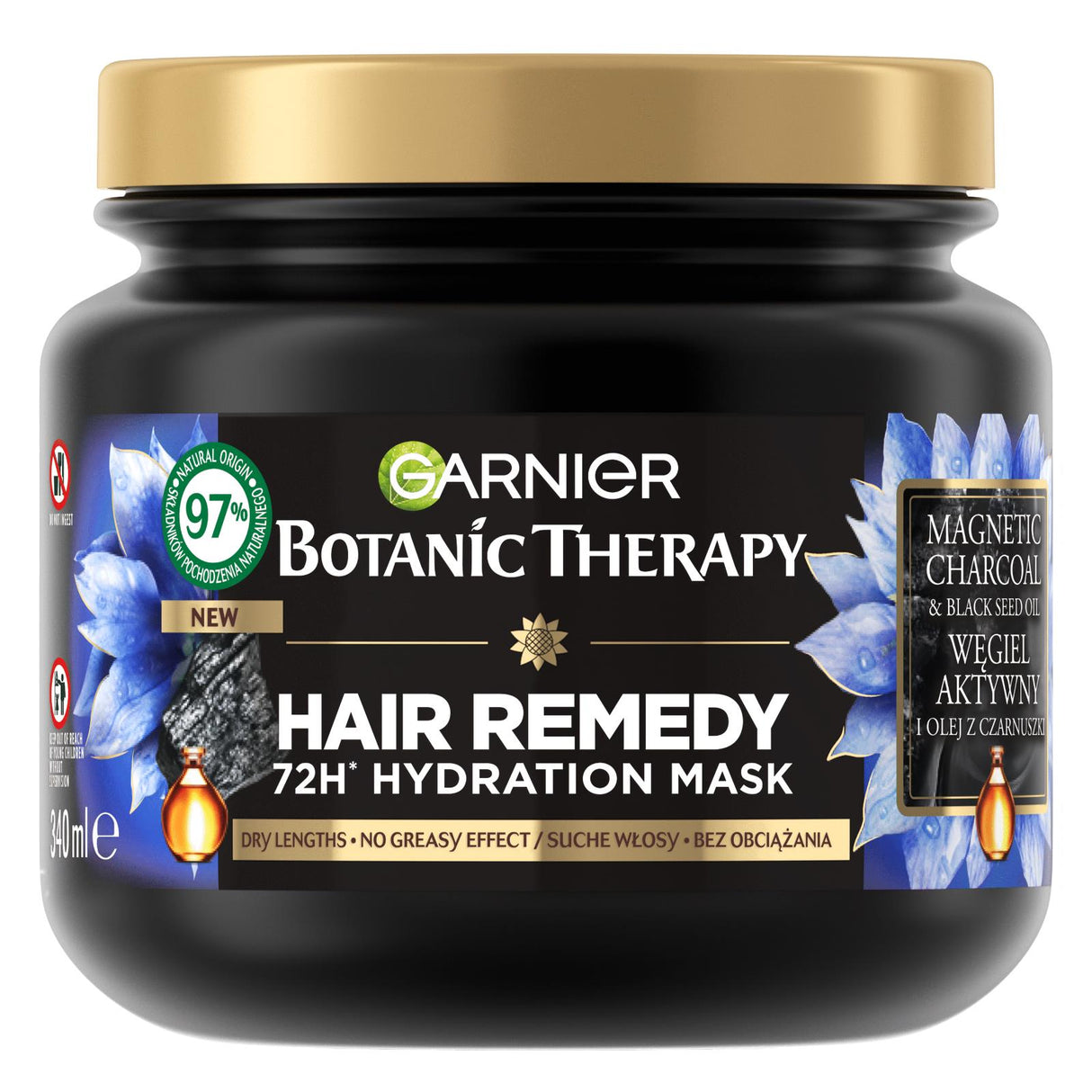 GARNIER BOTANIC THERAPY SHAMPOO CONDITIONER & Mask Set Charcoal & Black Seed Oil