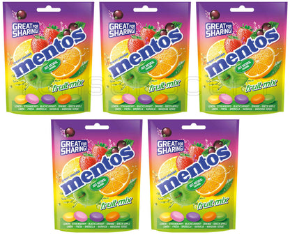 5 MENTOS FRUIT MIX Chewy Dragee Candy Sweets Sharing Bags 160g 5.6oz