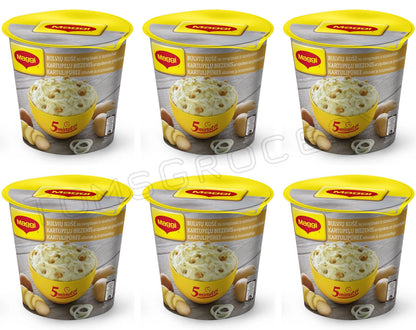 6 MAGGI Onions & Croutons Instant Mashed Potato Puree Quick Prep Buckets 59g