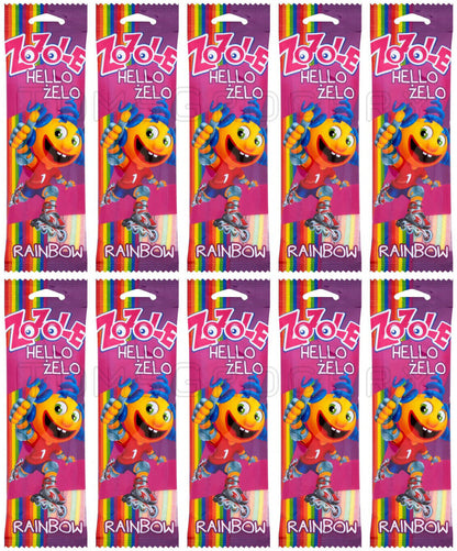 10 ZOZOLE Hello Zelo Sugar Coated Rainbow Belts Novelty Gummi Candy 75g