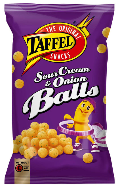 4 TAFFEL SNACKS BUNDLE Nacho Cheese Ketchup Pizza Balls Chips Puffed Crisps