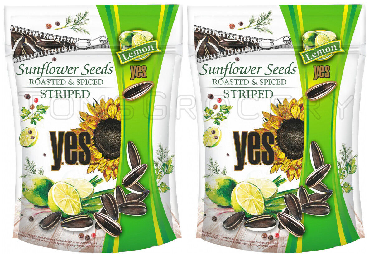 2 YES LEMON Flavor Spiced Roasted Sunflower Seeds European Snacks 150g 5.3oz