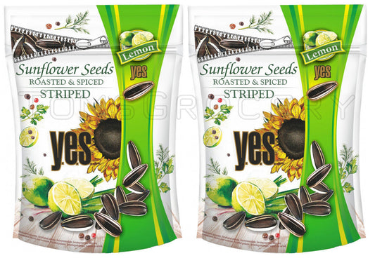 2 YES LEMON Flavor Spiced Roasted Sunflower Seeds European Snacks 150g 5.3oz