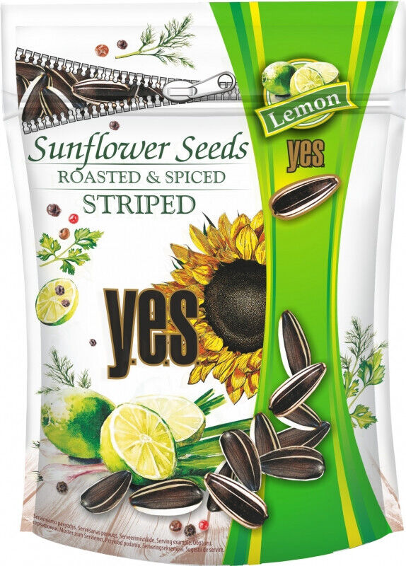 2 YES LEMON Flavor Spiced Roasted Sunflower Seeds European Snacks 150g 5.3oz