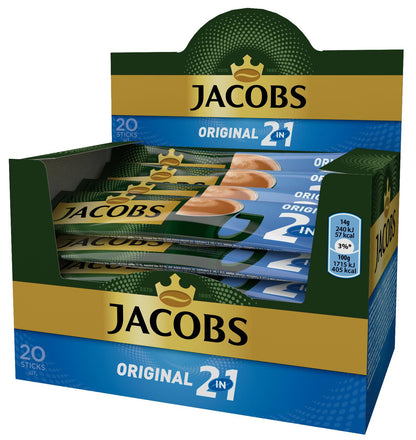 4 JACOBS Original 2in1 Instant Coffee Sachets Boxes (80 servings total)