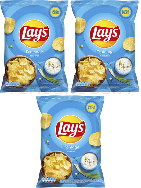 3 LAYS FROMAGE Sour Cream & Herbs Flavor Potato Chips Crisps Snacks 200g 7oz