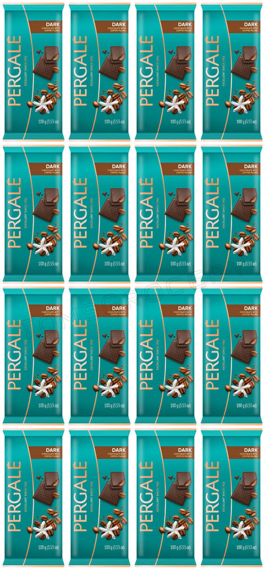 16 PERGALE Dark Chocolate with Coffee Filling European Candy Sweets 100g 3.5oz