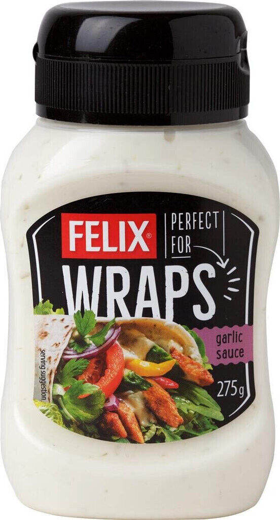 FELIX WRAPS GARLIC Sauce For Pizza & Fries Squeeze Bottle 275g 9.7oz