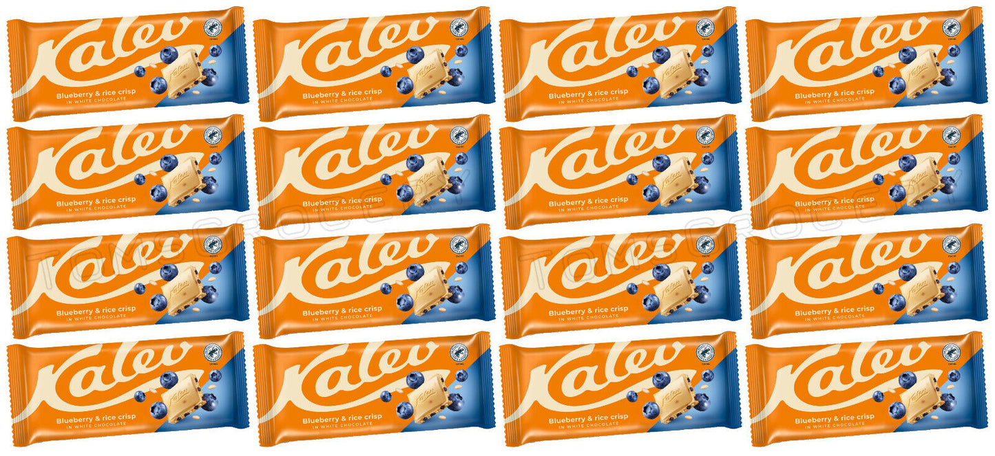 16 KALEV Blueberry & Rice Crisp White Chocolate Bars European Sweets Candy 95g
