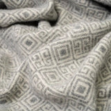 Woolen Blanket of 100% Merino Sheep Wool with Greek Rhombuses Pattern & Fringes