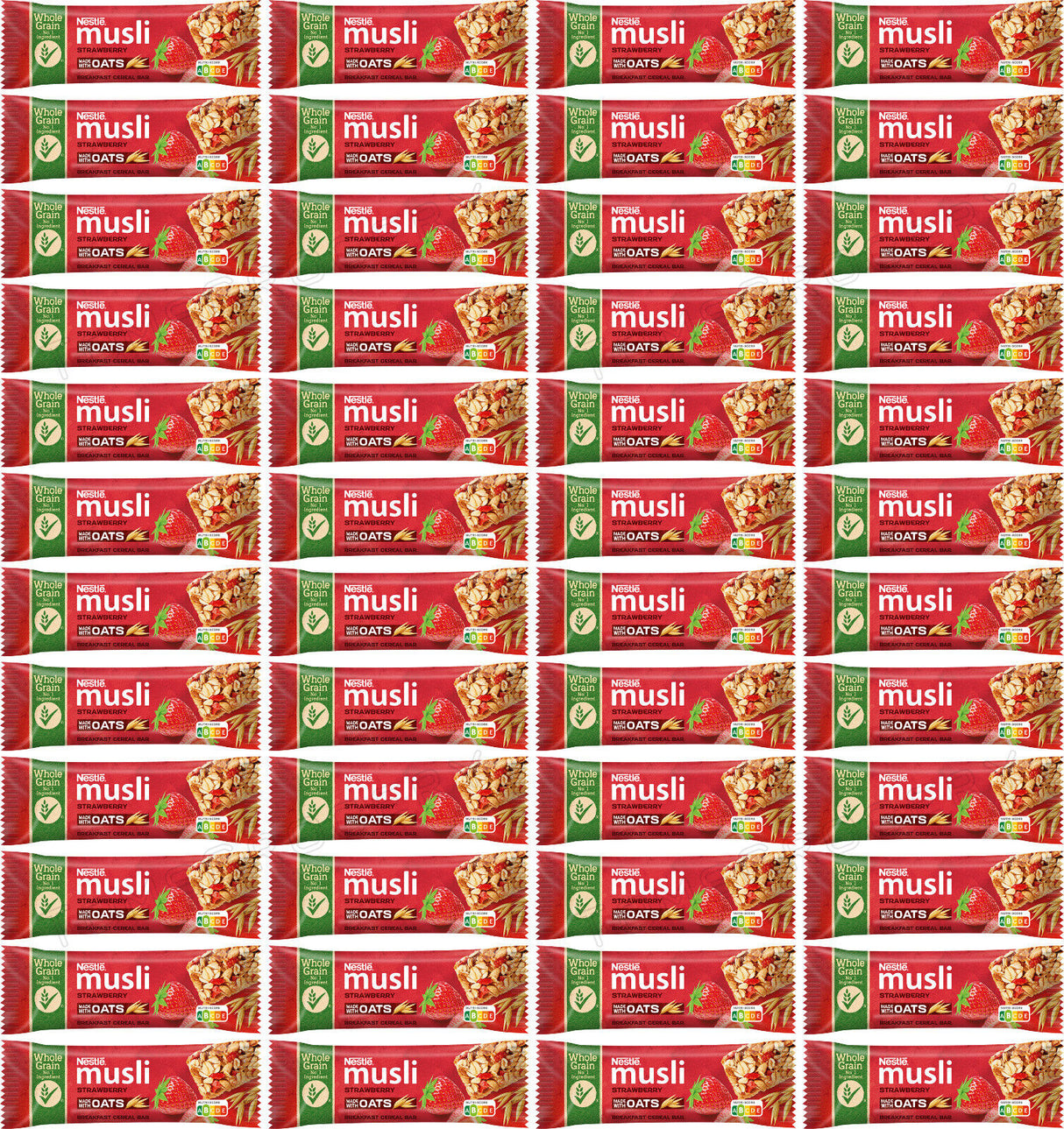 48 NESTLE MUSLI STRAWBERRY Wholegrain Cereal Bars 35g 1.23oz