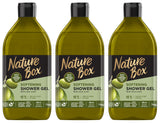 3 NATURE BOX Softening Natural Shower Gel with Olive Oil 385ml 13fl oz