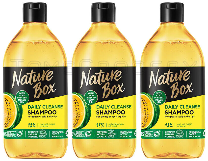 3 NATURE BOX Daily Cleanse Natural Shampoo with Melon Oil 385ml