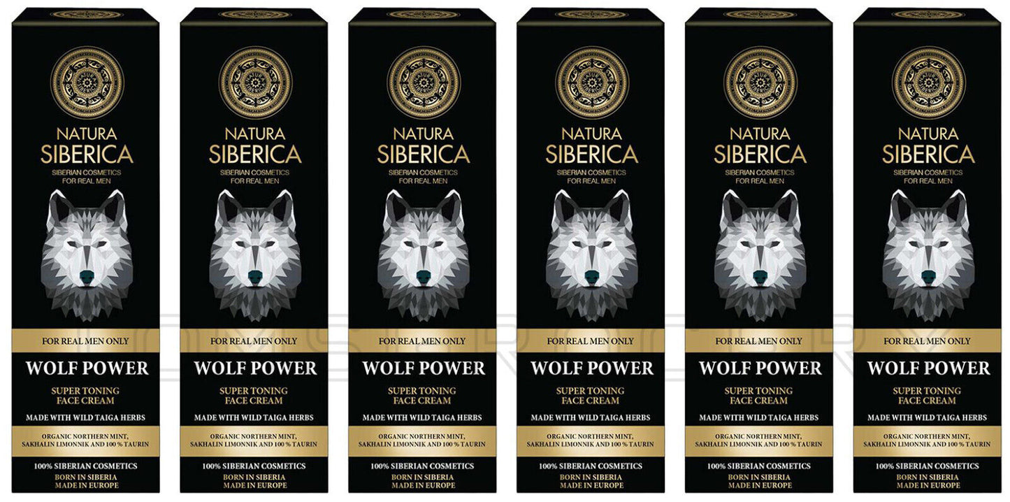 6 NATURA SIBERICA MEN WOLF POWER Super Toning Face Cream Taiga Herbs 50ml