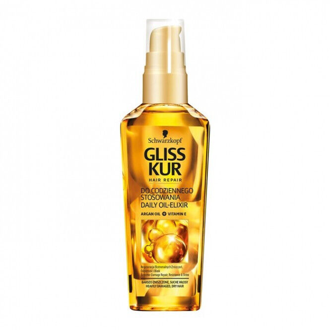 6 GLISS KUR Hair Repair Daily Hair Oil Elixir For Heavily Damaged Dry Hair 75ml