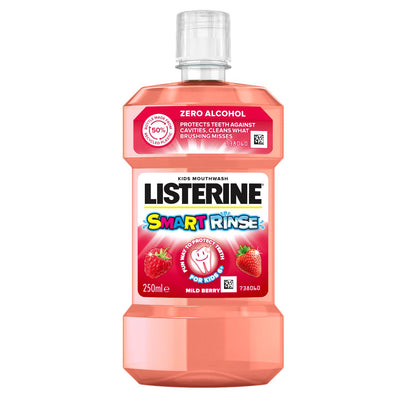 6 LISTERINE Smart Rinse Kids 6+ Mouthwash Mild Berry Flavor Zero Alcohol 250ml