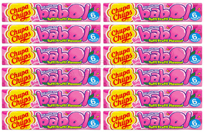 12 CHUPA CHUPS BABOL Tutti Frutti Flavor Bubble Gum European Candy 27.6g 0.97oz