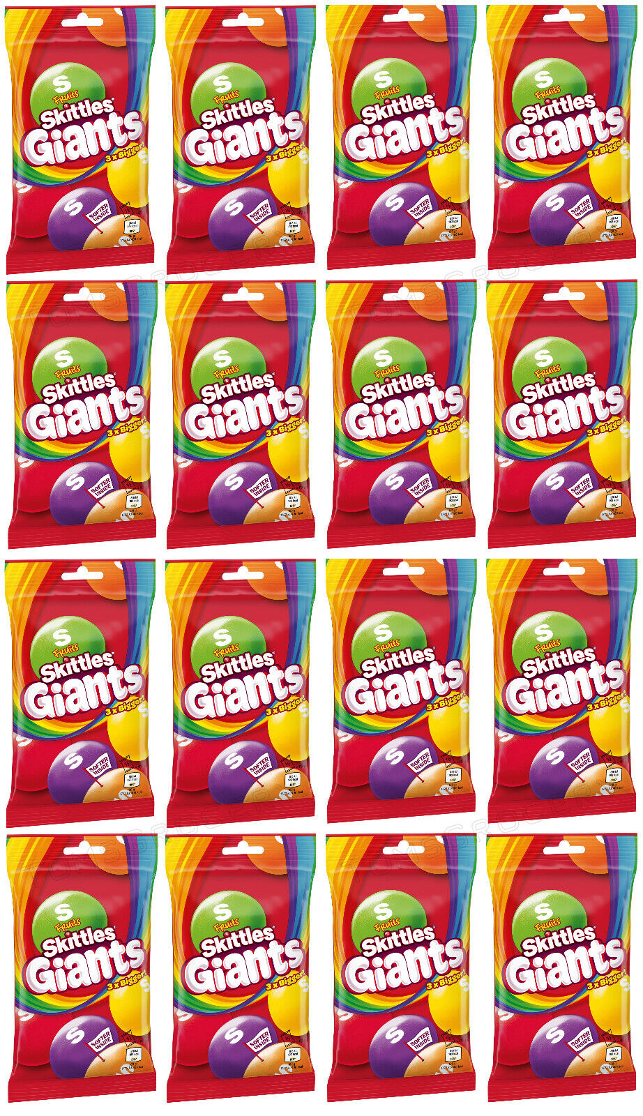 16 SKITTLES GIANTS 3 times Bigger Dragee Candy Fruit Sweets Treats 95g 3.4oz