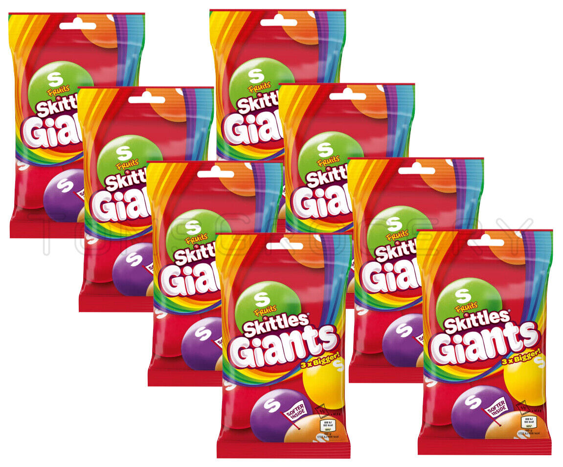 16 SKITTLES GIANTS 3 times Bigger Dragee Candy Fruit Sweets Treats 95g 3.4oz
