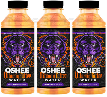 3 OSHEE Vitamin Tattoo Water Calamansi Flavor Isotonic Drink 555ml 18.7 fl oz