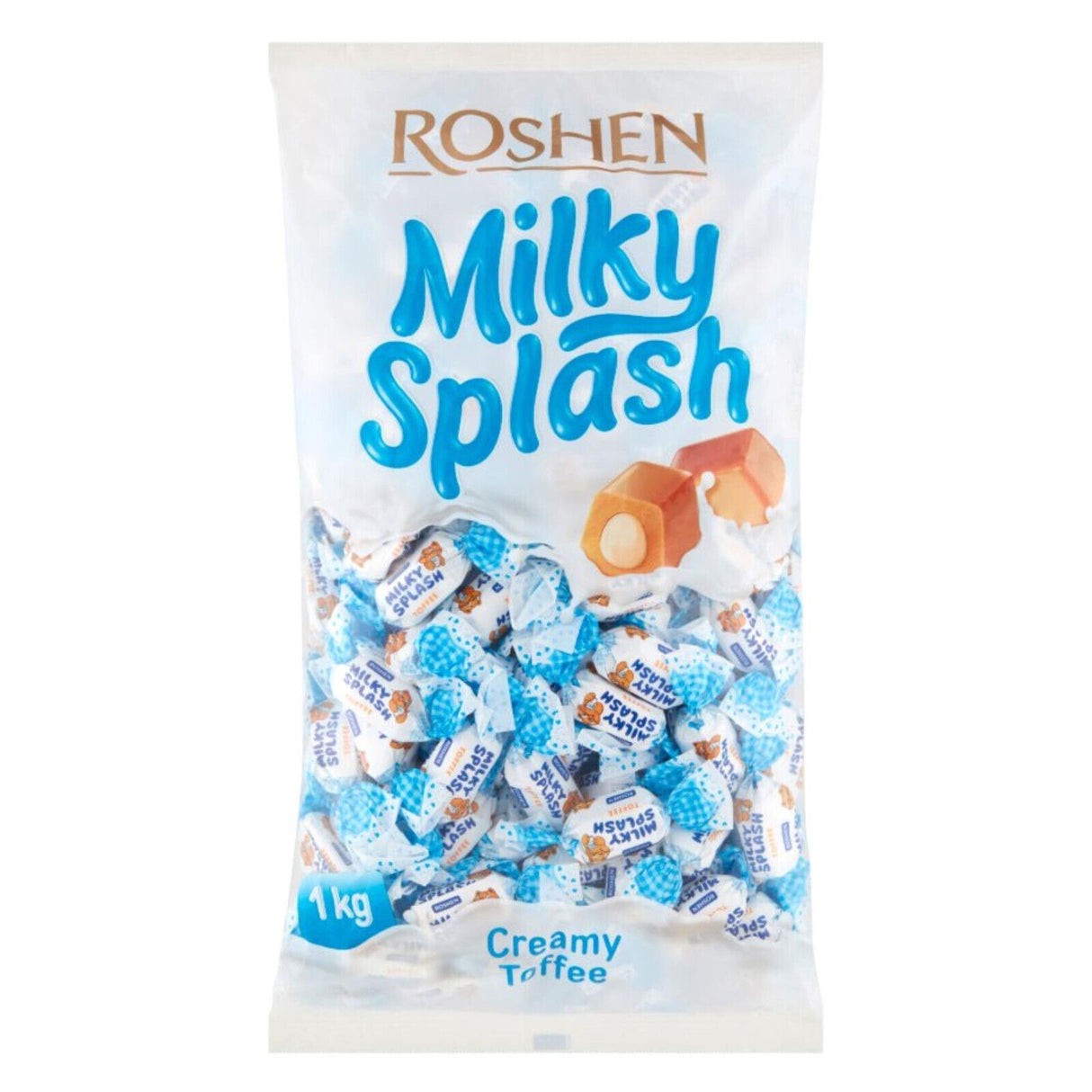 ROSHEN MILKY SPLASH Soft Creamy Toffee Candies with Milk Filling Sweets 35oz 1KG