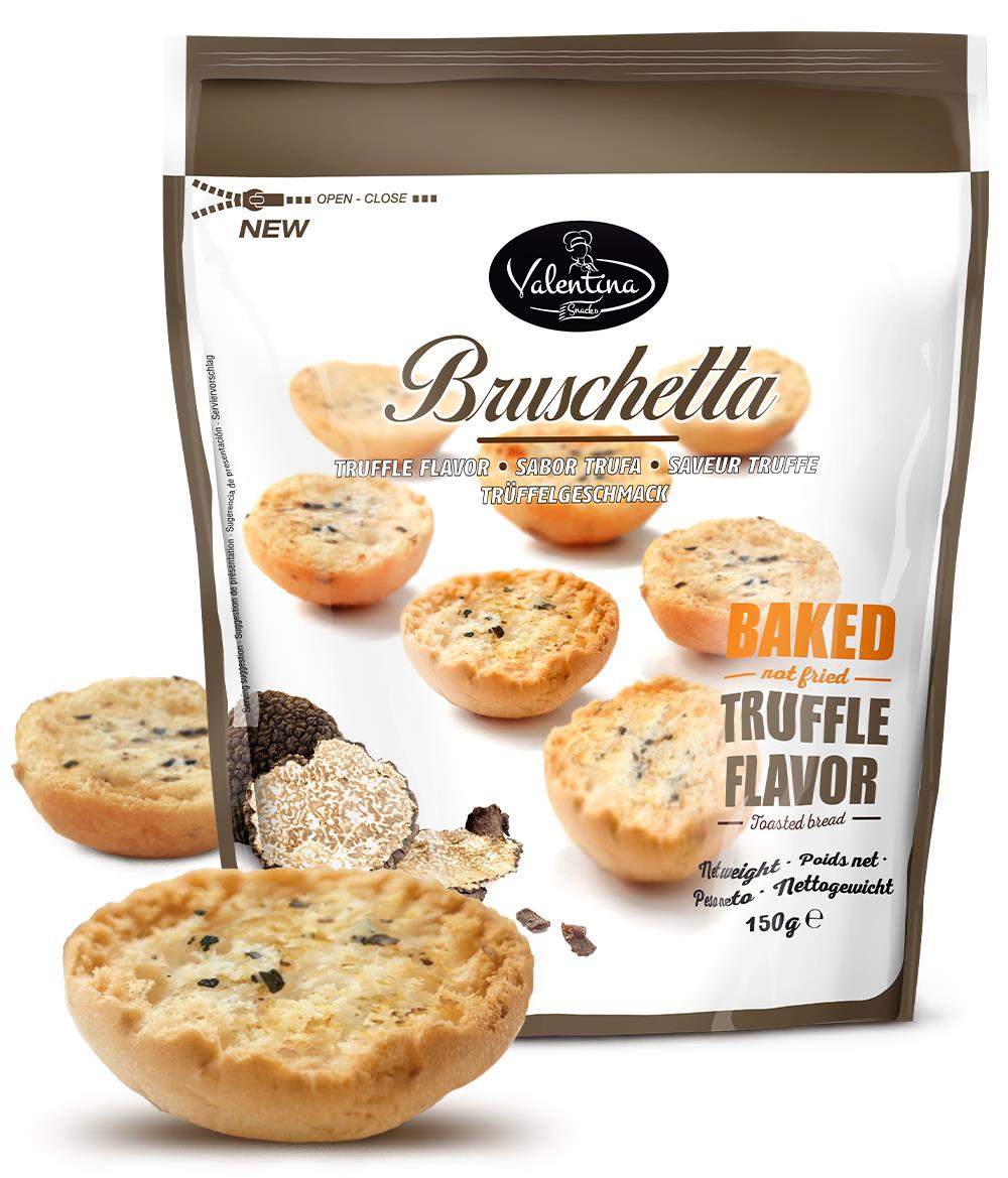 5 VALENTINA BRUSCHETTA Truffle Flavor Gourmet Baked Bread Snacks 150g 5.3oz