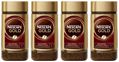 4 NESCAFE GOLD Rich Aroma & Smooth Taste Instant Coffee Jar 200g 7.05oz