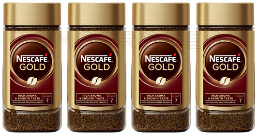 4 NESCAFE GOLD Rich Aroma & Smooth Taste Instant Coffee Jar 200g 7.05oz