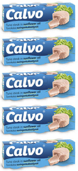 5 CALVO Tuna Steak in Sunflower Oil  240g 8.5oz (15 tins)