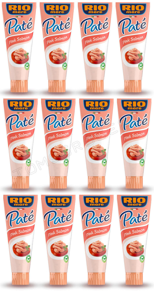 12 RIO MARE Pink Salmon Pate Snacks Spreadable Tubes Made in Italy 100g 3.5oz