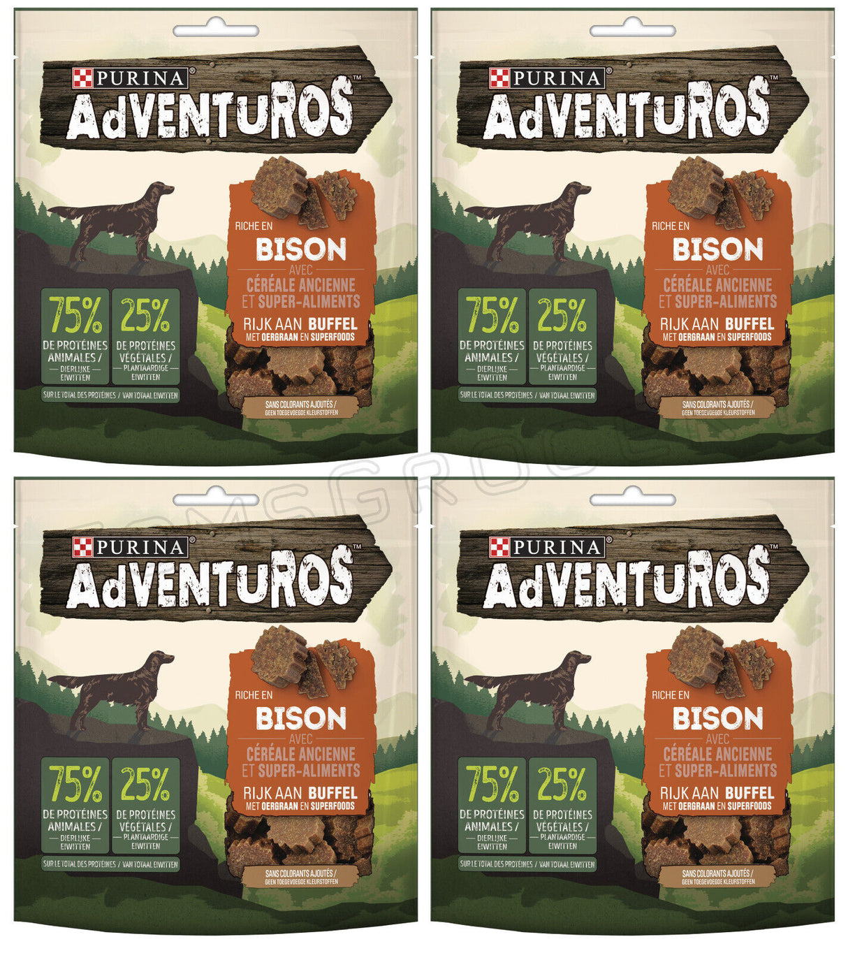 4 PURINA ADVENTUROS BISON Buffalo Superfood Dog Treats Bites 90g 3.17oz