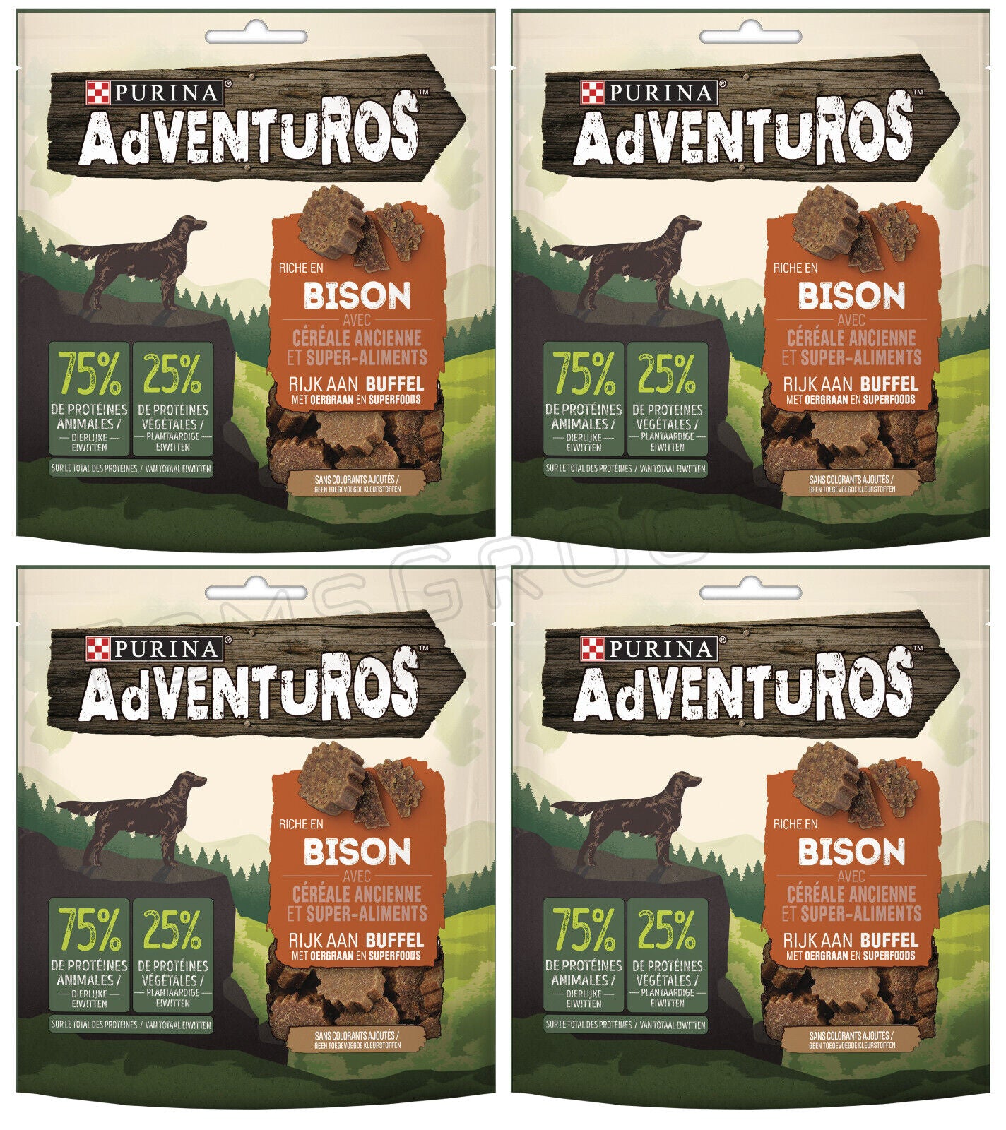 4 PURINA ADVENTUROS BISON Buffalo Superfood Dog Treats Bites 90g 3.17oz