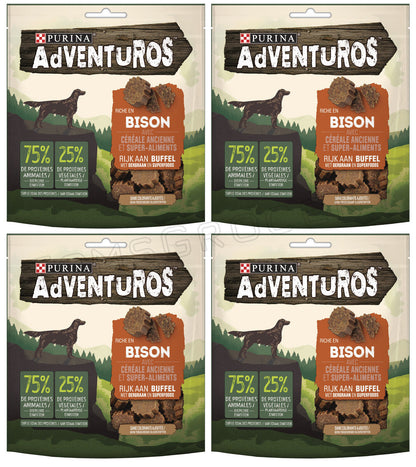 4 PURINA ADVENTUROS BISON Buffalo Superfood Dog Treats Bites 90g 3.17oz