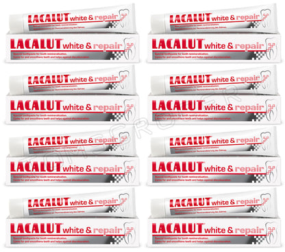 8 LACALUT WHITE & REPAIR Daily Toothpaste for Tooth Remineralization 75ml