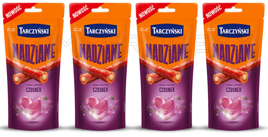 4 TARCZYNSKI NADZIANE Cabanossi Kabanos Smoked Sausages Snacks with Garlic 95g