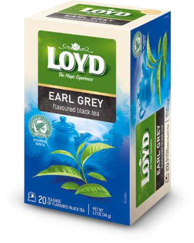 4 LOYD Earl Grey Flavored Black Tea 20 Envelope Boxes (80 servings total)