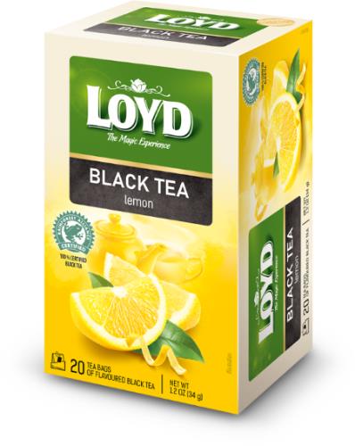 4 LOYD Lemon Flavored Black Tea 20 Envelope Boxes (80 servings total)