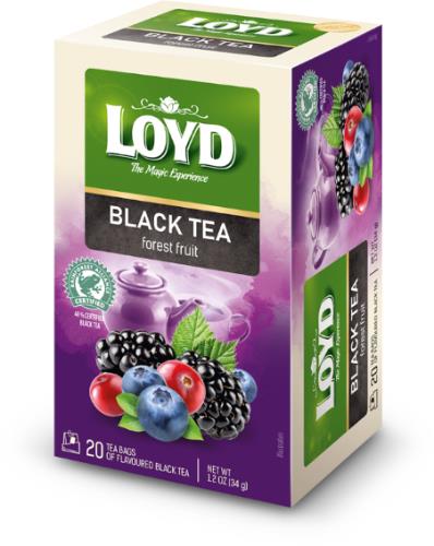 4 LOYD Forest Fruit Flavor Black Tea 20 Envelope Boxes (80 servings total)