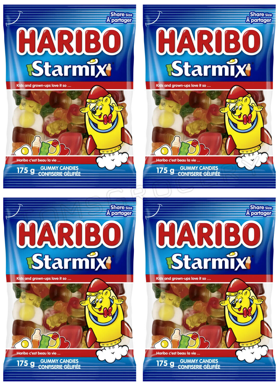 4 HARIBO STARMIX Assorted Shape Fruit Flavor Gummy Candy Sweets 175g 6.1oz