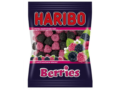4 HARIBO BERRIES Raspberry & Blueberry Flavor Gummy Candy Sweets 100g 3.5oz