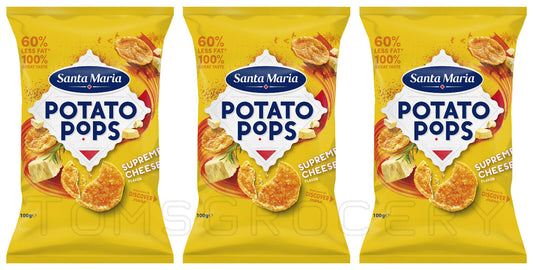 3 Santa Maria Potato Pops Cheese Flavor Chips Low Fat 100g 3.5oz