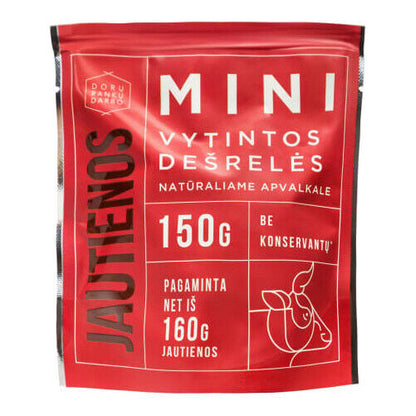 2 DORA Cured Mini Beef Sausages Meat Snacks Preservative Free 150g 5.3oz