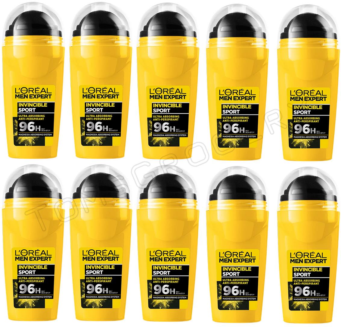 10 L'OREAL MEN EXPERT Invincible Sport XXL Roll On 96h Anti-Perspirant Deodorant